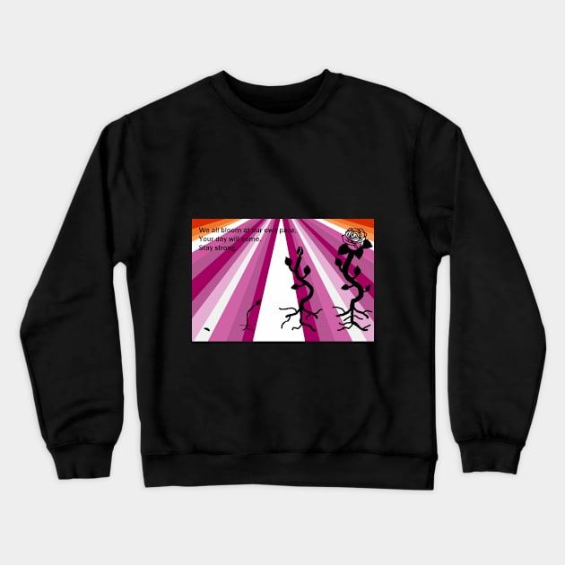 Time to Bloom (Lesbian) Crewneck Sweatshirt by CrescentfangCreations